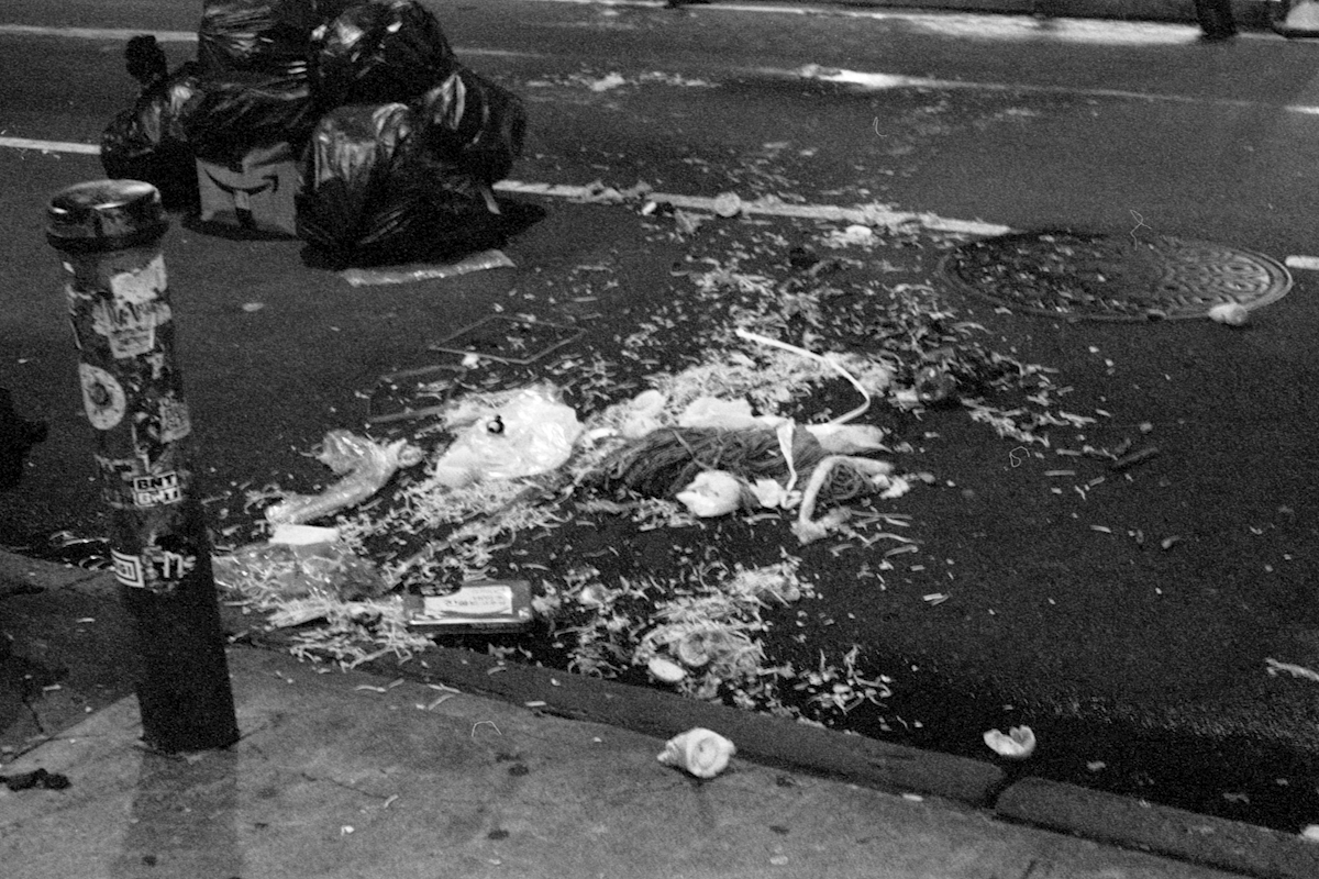 food on sidewalk